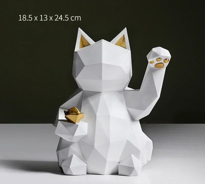 Rynx | Nordic Minimalism Geometry Lucky Cat Statues