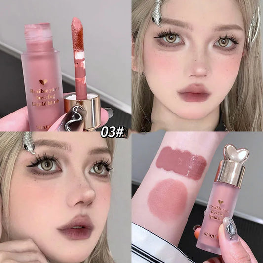 Rynx | Sweet monochrome soft fog liquid blush natural cheek color tinted blush milk strawberry face blusher rouge Korean makeup cosmetics
