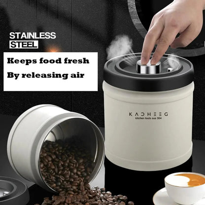 Rynx | Premium Stainless Steel Coffee Storage Container Set with CO2 Release Valve - Maximize Freshness & Kitchen Organization