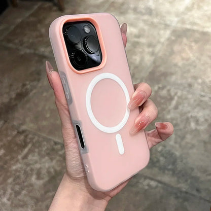 Rynx | Weiche Gummi-Gummi-Bonbons Farbe Für Magsafe Telefonhülle Für iPhone 16 15 14 13 12 11 Pro Max Plus Drahtloses Laden 2 IN 1 Hülle