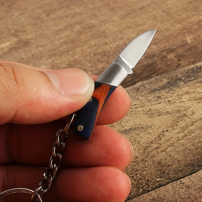 Rynx | Portable Small Blade Camping Keychain Knife - Stainless Steel Folding Pocket Knife with Key Ring Pendant, Perfect Bag Gift