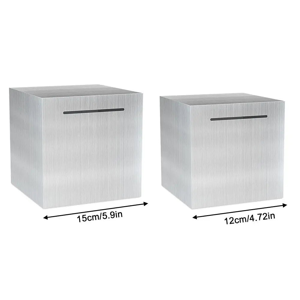 Rynx | Stainless Steel Piggy Bank - Large-Capacity Coin Box with 'Only In, No Export' Design for Kids' Money Savings