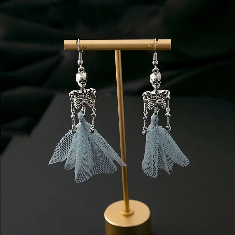 Rynx | Vintage Halloween Skull Skeleton Drop Earrings