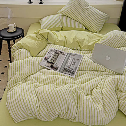 Rynx | Vertical Stripes Bedding Duvet Set Duvet Cover Sheet Set Pillowcases Bedding Set Queen/King Bed Comforters