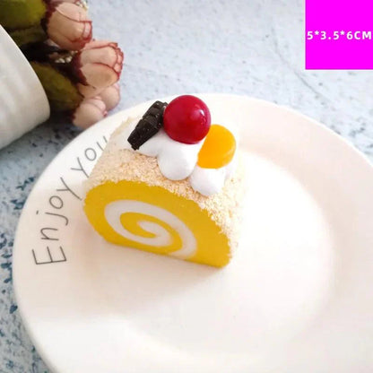 Rynx | Realistic Simulation Swiss Roll Cake Model for Display and Decoration - Perfect for Photography Props and Autumn Decor