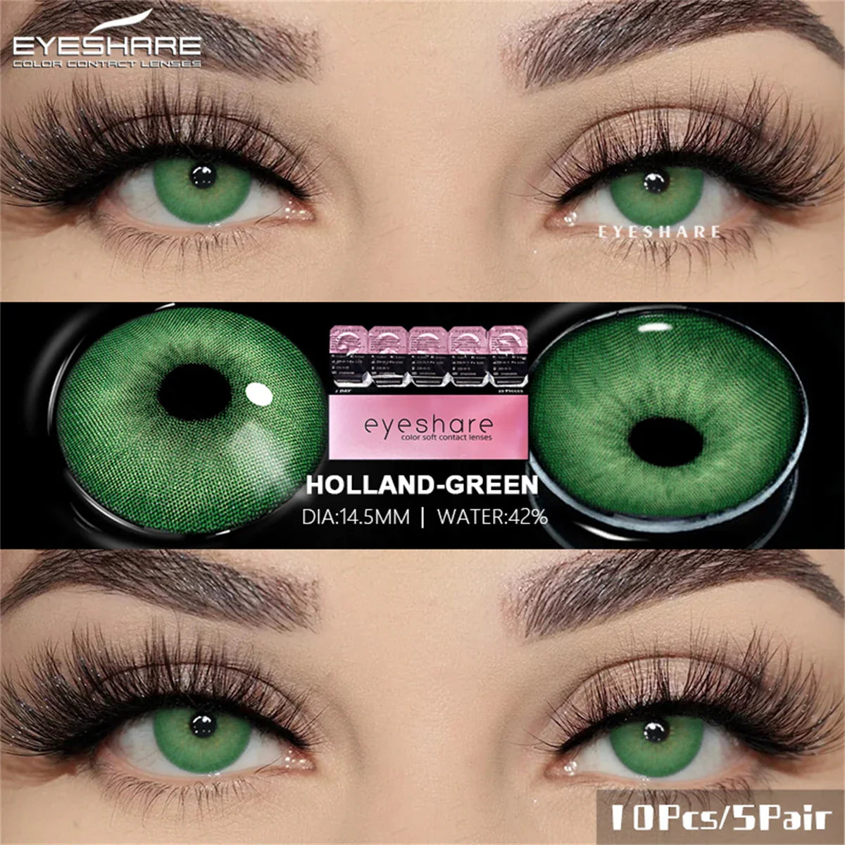 Rynx | Daily Lens 10pcs/5pairs Colored Contact Lenses Natural Gray Contact Daily Disposable 1 Day Use Colored Make-up Lenses