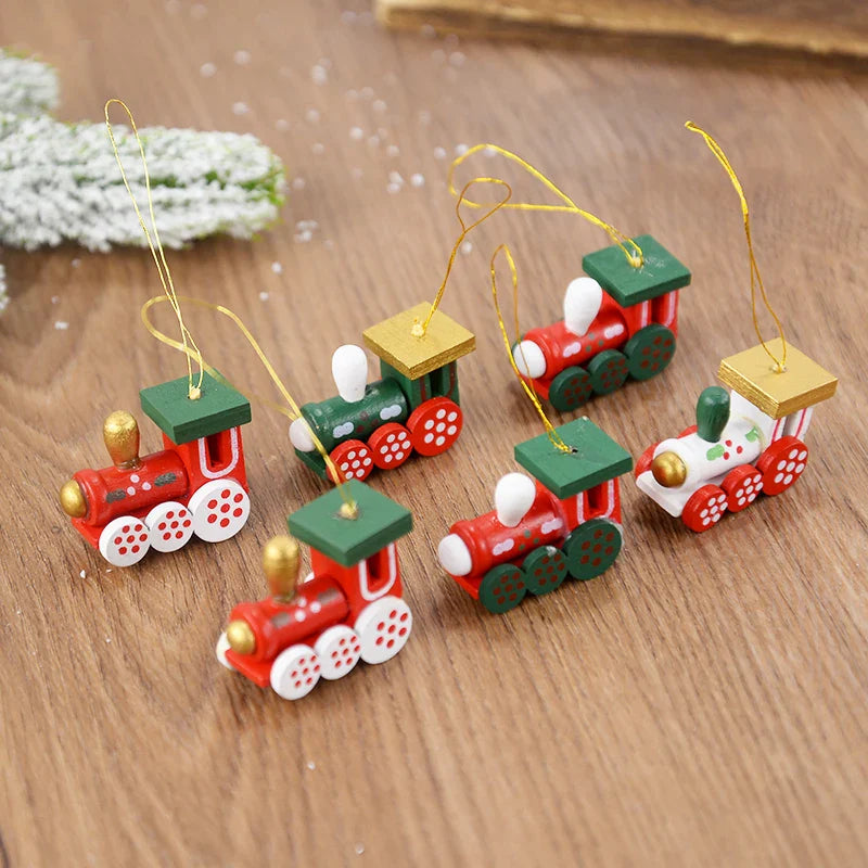 Rynx Wooden Pull Tags Christmas Tree Mini Hanging Doll Ornaments Decoration for Home 2024 Navidad Noel Xmas New Year 2025 Gifts