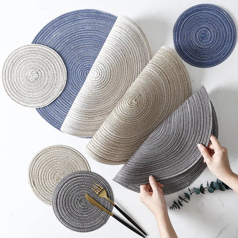 RYNX | 6-piece set anti-slip round placemats