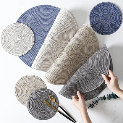RYNX | 6-piece set anti-slip round placemats