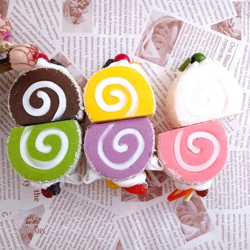 Rynx | Realistic Simulation Swiss Roll Cake Model for Display and Decoration - Perfect for Photography Props and Autumn Decor