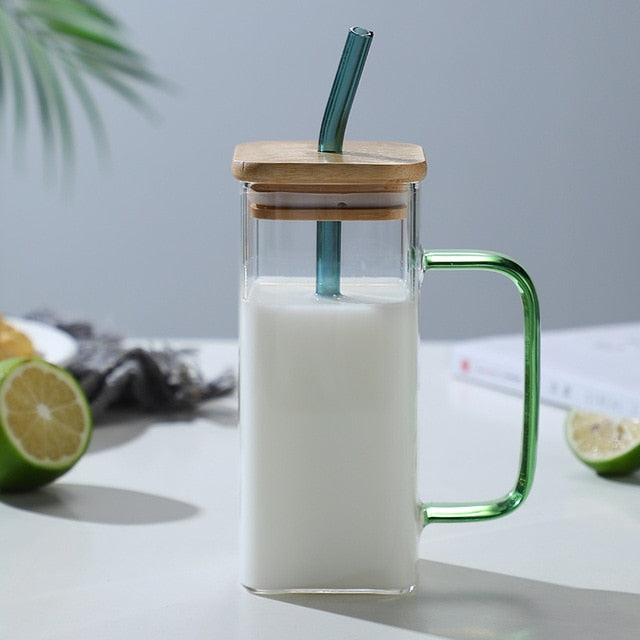 Rynx | Stylish Square Large Capacity Mug with Straw