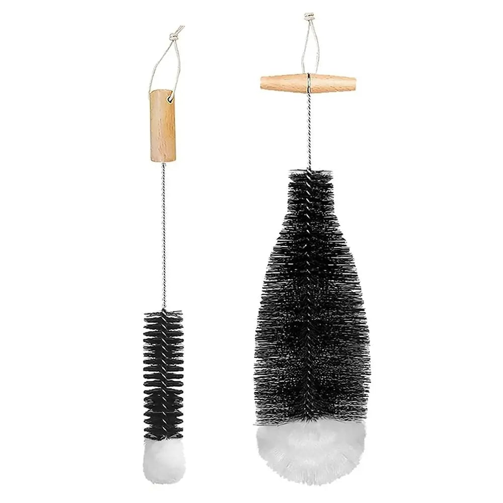 Rynx | Beechwood Handled Soda Stream Bottle Brush | Glassware & Jars Cleaner | Kitchen Cleaning Tool for Drinkware & Wineglass Bottles
