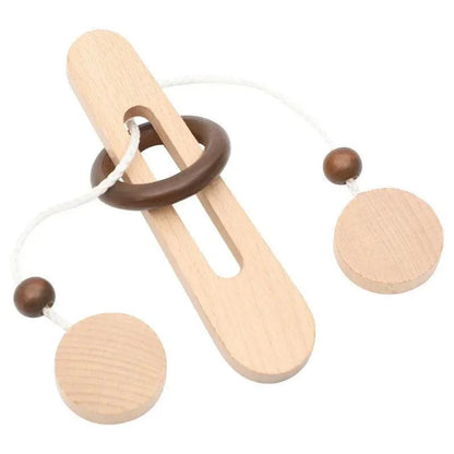 Rynx | Montessori Wooden Luban Kong Ming Lock Puzzle - Challenging Thinking Game for All Ages, Fun IQ Boosting Game