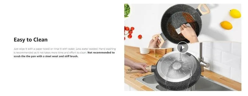 Rynx | SODAY 12 Piece Granite Nonstick Cookware Set - Induction Compatible Kitchen Pots and Pans