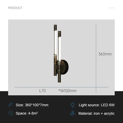 Rynx | ModernLux - LED Wall Lamp Luxe Indoor Lighting Sconces for Living Room and Bedroom