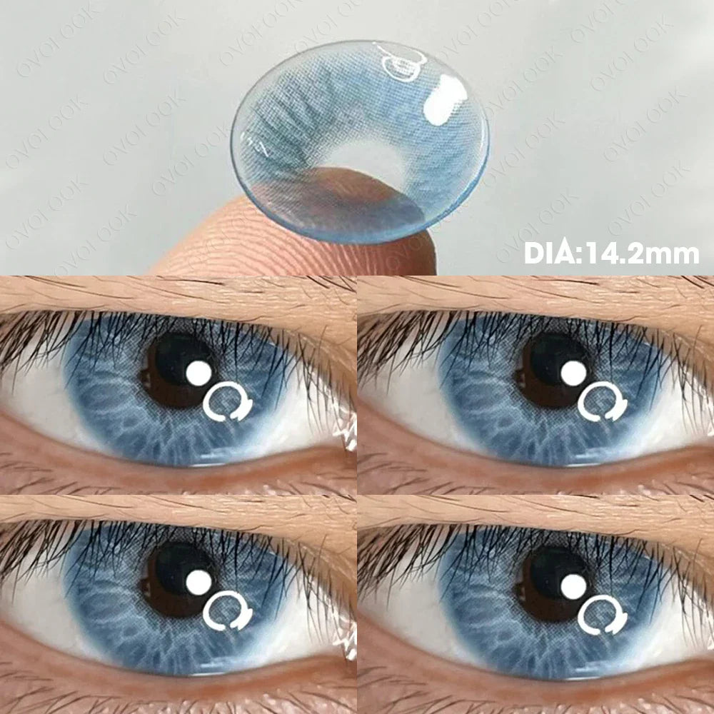 Rynx | 1 Pair (2 pieces) Prescription glasses with diopters colored contact lenses for eye beauty blue green eye color lenses nearsightedness