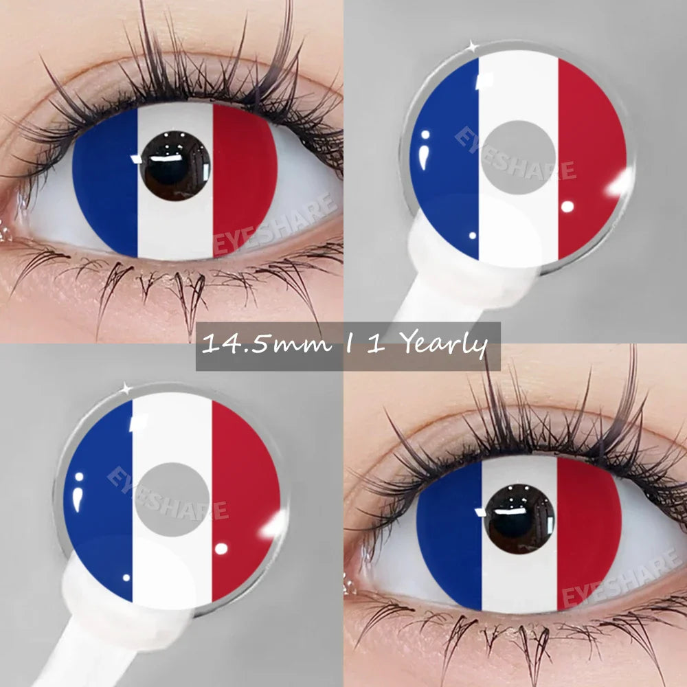 Rynx | Colored contact lenses for the eyes 1 pair Cosplay blue red colored lenses annually beautiful pupils Halloween eye contact lenses