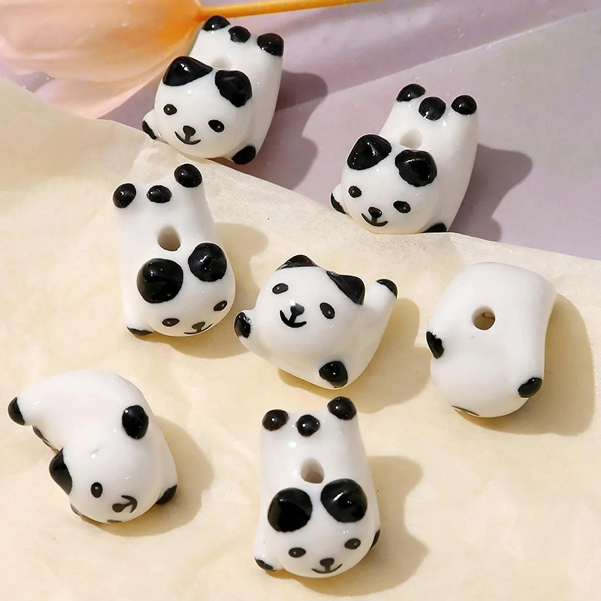 Rynx | Charming anime-inspired lucky cat ceramic beads for creative jewelry projects - 15x21mm porcelain essentials with vertical hole