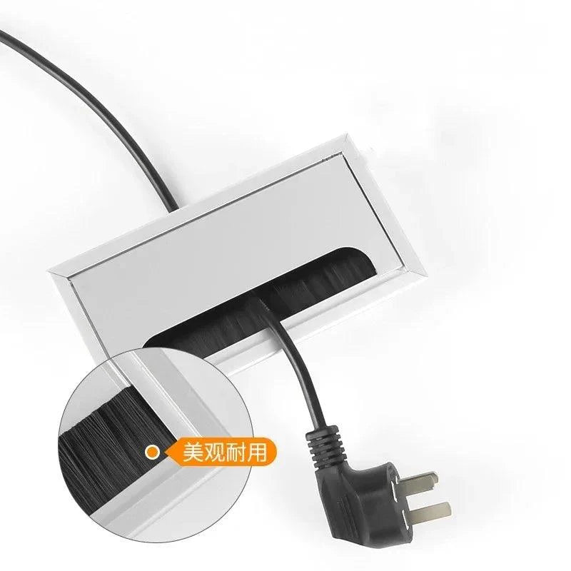 Rynx | Slim Rotatable Aluminum Table Cable Management Grommet with Flip-Top Access