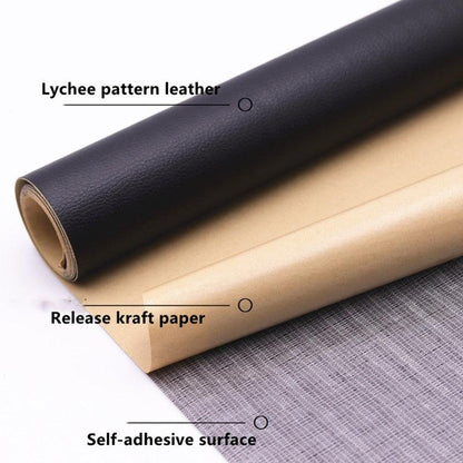 Rynx | Jumbo XL Luxe Litchi Leather Repair Stickers - Stylish Solutions for Elegant Furniture Repairs