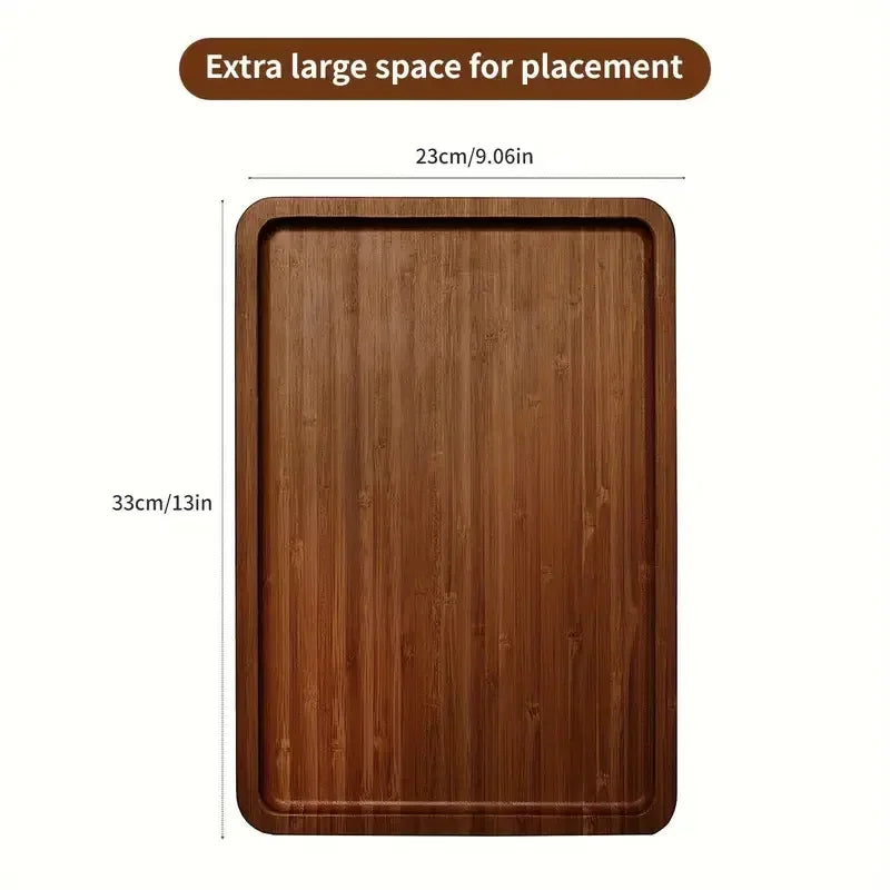Rynx | Wood Sofa Armrest Tray Rectangular Sofa Side Table Tray Practical TV Snack Tray for Remote Control Wine Drinks Snacks Phone