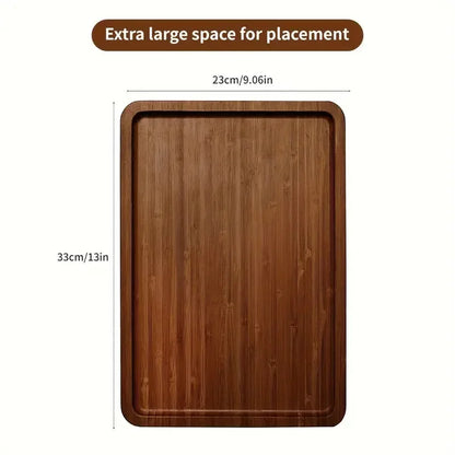 Rynx | Wood Sofa Armrest Tray Rectangular Sofa Side Table Tray Practical TV Snack Tray for Remote Control Wine Drinks Snacks Phone