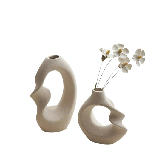 Rynx | FormaNova Ceramic Vase Set – Modern Asymmetrical Sculptural Vase Set