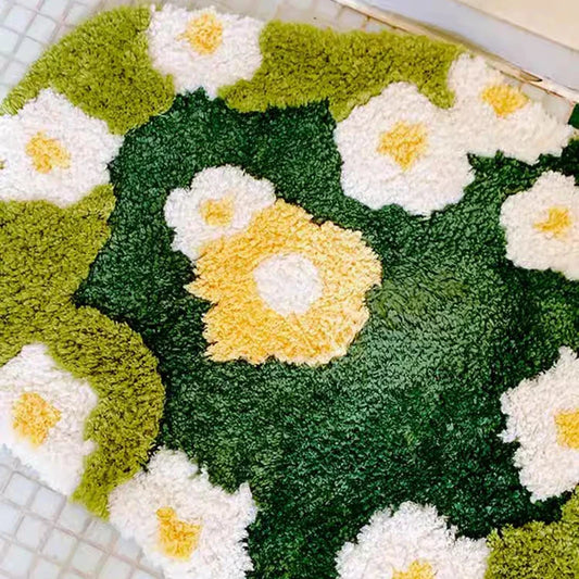 Rynx | Tufting Moss Bedroom Rug Bathroom Mat Soft Meadow Plants Living Room Rug Bedside Floor Mat Doormat Neat Aesthetic Home Decor