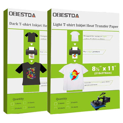 Rynx | Factory Direct 10 Pcs A4 Inkjet Heat Transfer Sublimation Printing Paper: T-Shirt Transfer Paper for Light & Dark Fabric