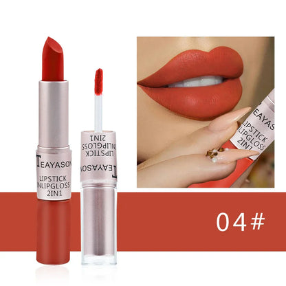 Rynx | Long lasting velvet matte lipstick double-ended lip gloss non-sticky cup lip gloss tint plumper waterproof lipstick makeup