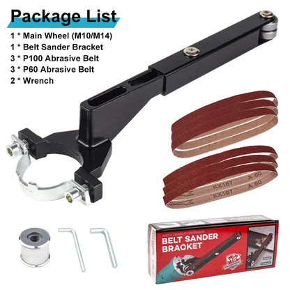 Rynx | Belt Sander Bracket for Angle Grinder - Modified Sand Belt Machine for Model 100 115 125 Angle Grinder - Ideal for Wood/Metal Grinding & Polishing