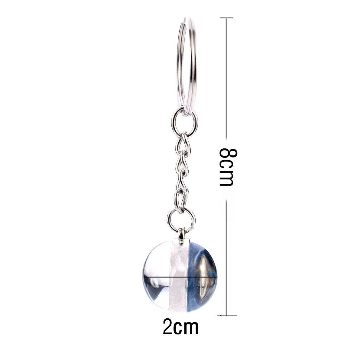 Rynx | New Luminous 12 Constellation Glass Ball Key Rings: Double Sided Zodiac Signs Keychain for Women - Glow in the Dark Birthday Gift