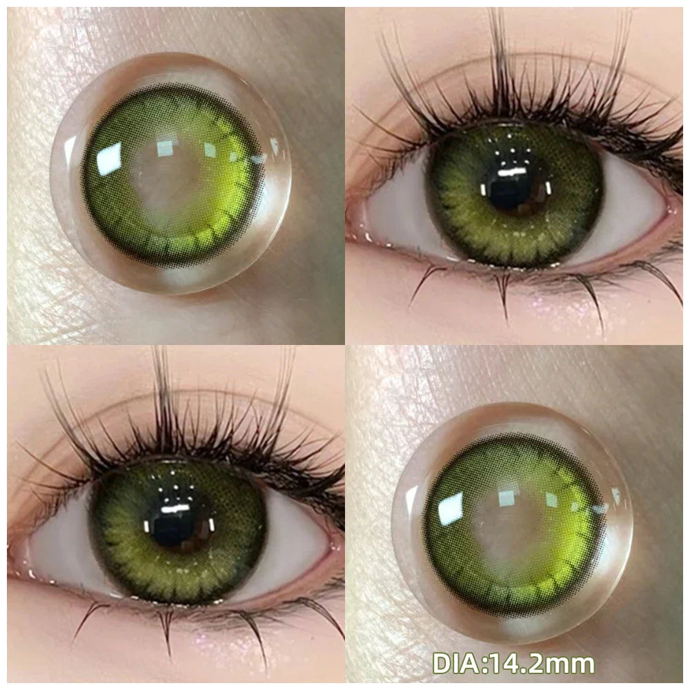 Rynx | 1 Pair (2 pieces) Prescription glasses with diopters colored contact lenses for eye beauty blue green eye color lenses nearsightedness
