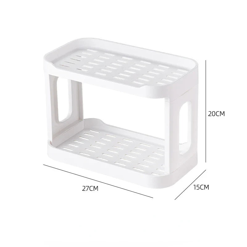 Rynx | Desktop Makeup Organizer Cosmetics Storage Rack Dresser Double Layer Cosmetics Storage Box Case Home Kitchen Organizing Shelves