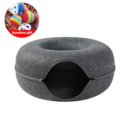 Rynx | Donut Cat Bed Pet Cat Tunnel Interactive Play Toy Cat Bed Dual-use Indoor Toy Kitten Sports Equipment Cat Training Toy Cat House