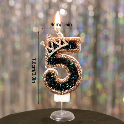 Rynx | Crown Number Candles for Birthdays – Digital 0-9 Cake Decoration with Ocean Starfish and Seashells Cake Topper for Anniversary and Special Days