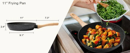 Rynx | SODAY 12 Piece Granite Nonstick Cookware Set - Induction Compatible Kitchen Pots and Pans