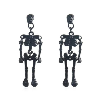 Rynx | Vintage Halloween Skull Skeleton Drop Earrings