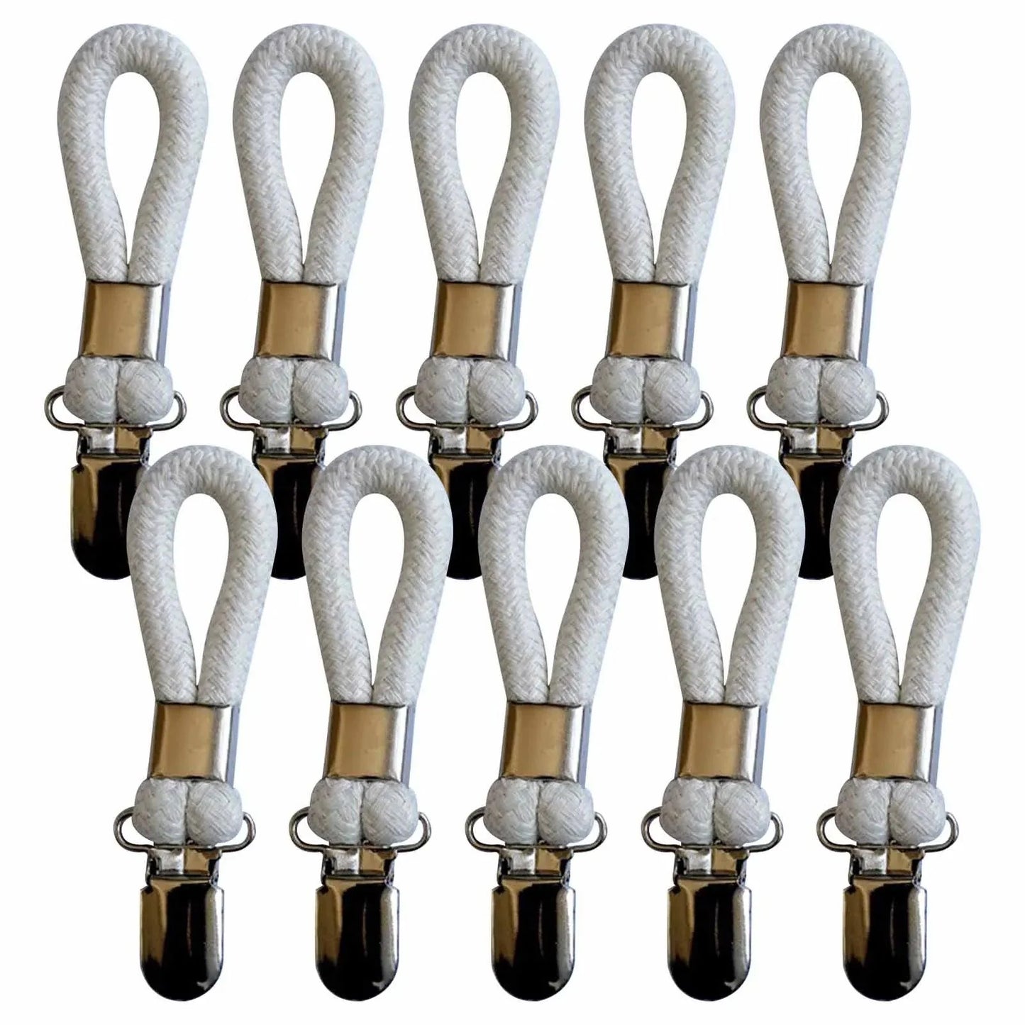 Rynx | Cotton Braided Towel Holder Set with Sturdy Metal Clips - Elegant Space-Saving Solution for Home and Kitchen