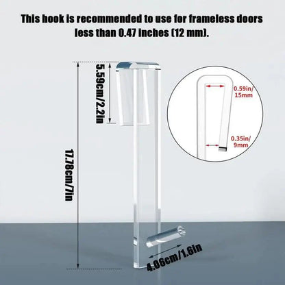 Rynx | Frameless Acrylic Shower Door Organizer - Effortless Installation Without Drill Required