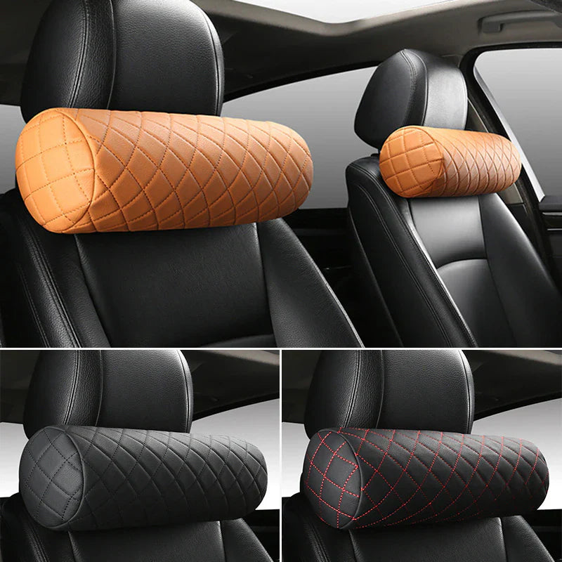 Rynx | Leather Memory Foam Car Neck Pillow Cervical Headrest Cushion