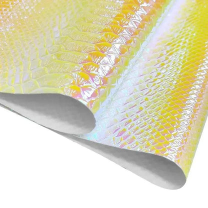 Rynx | Iridescent Holographic Snake Skin PU Leather Craft Roll for Creative DIY Adventures