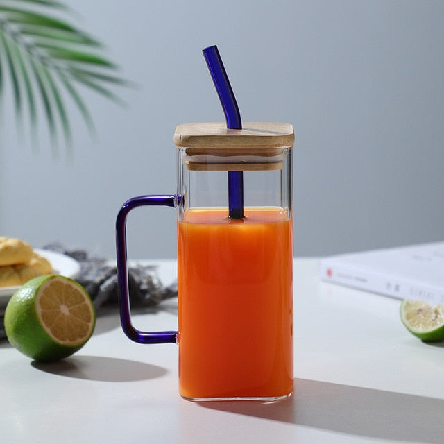 Rynx | Stylish Square Large Capacity Mug with Straw