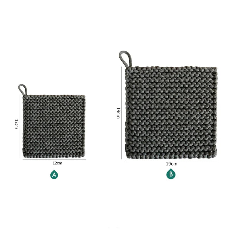 Rynx | Woven Pot Holder Cotton Coaster Heat Resistant Cup Mug Mat Coffee Tea Hot Drink Coaster Placemat Table Decoration Accessories