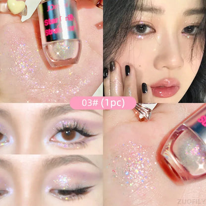 Rynx | 4pcs/1pcs Flüssiger Lidschatten Perlen Glitzer Lang anhaltend Wasserdicht Flüssiger Lidschatten Schnelltrocknender Glitzer Schimmer Augen Make-up