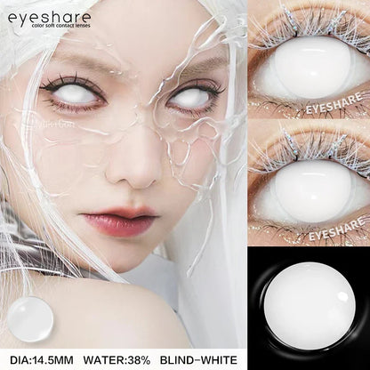 Rynx | 1 Pair Halloween Colored Contact Lenses for Cosplay White Contact Anime Colored Eye Lenses Annual Vampire Red Contact Lens