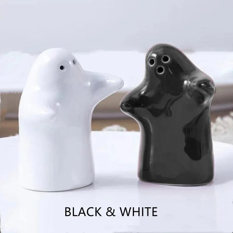 Rynx | Playful Ceramic Ghost Mini Salt and Pepper Shakers - Perfect Nordic Wedding Gift