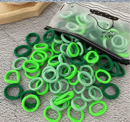 Rynx | 50/100pcs Colored Hair Ties for Kids: Elastic Hair Ties