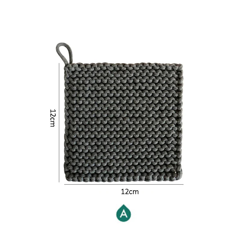 Rynx | Woven Pot Holder Cotton Coaster Heat Resistant Cup Mug Mat Coffee Tea Hot Drink Coaster Placemat Table Decoration Accessories