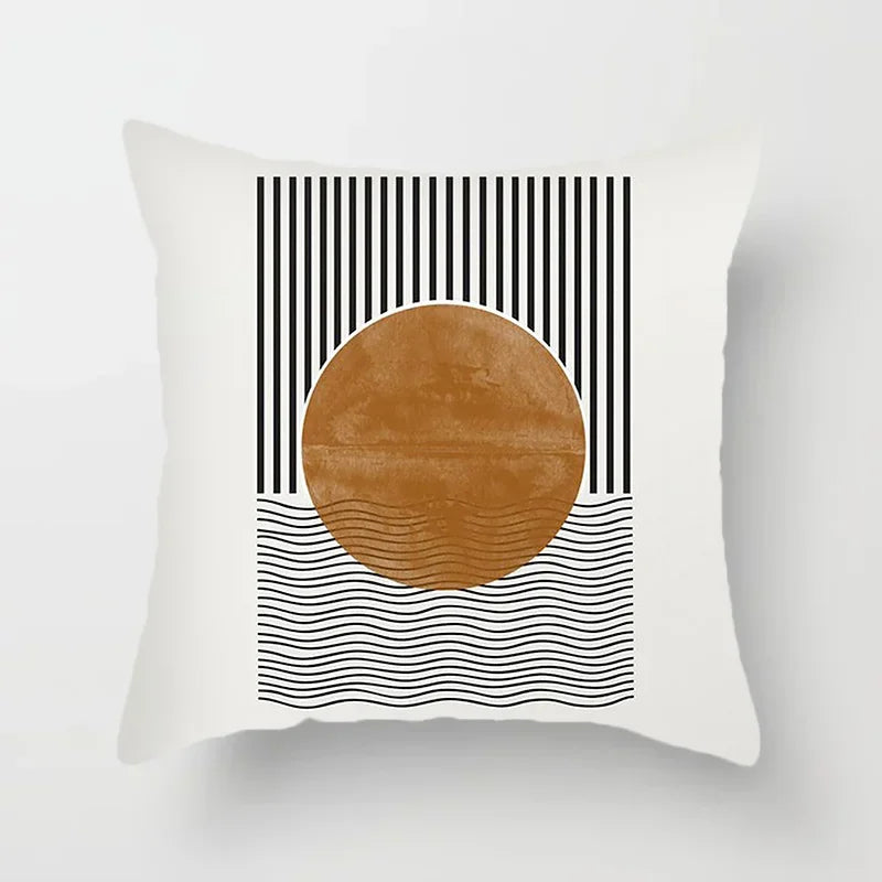 RYNX | Cushion cover - Modern Black-White Cushion Cover with Abstract Art Print O